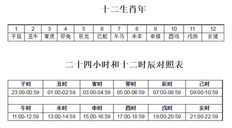 12地支時間|十二地支时间 地支时间对照表